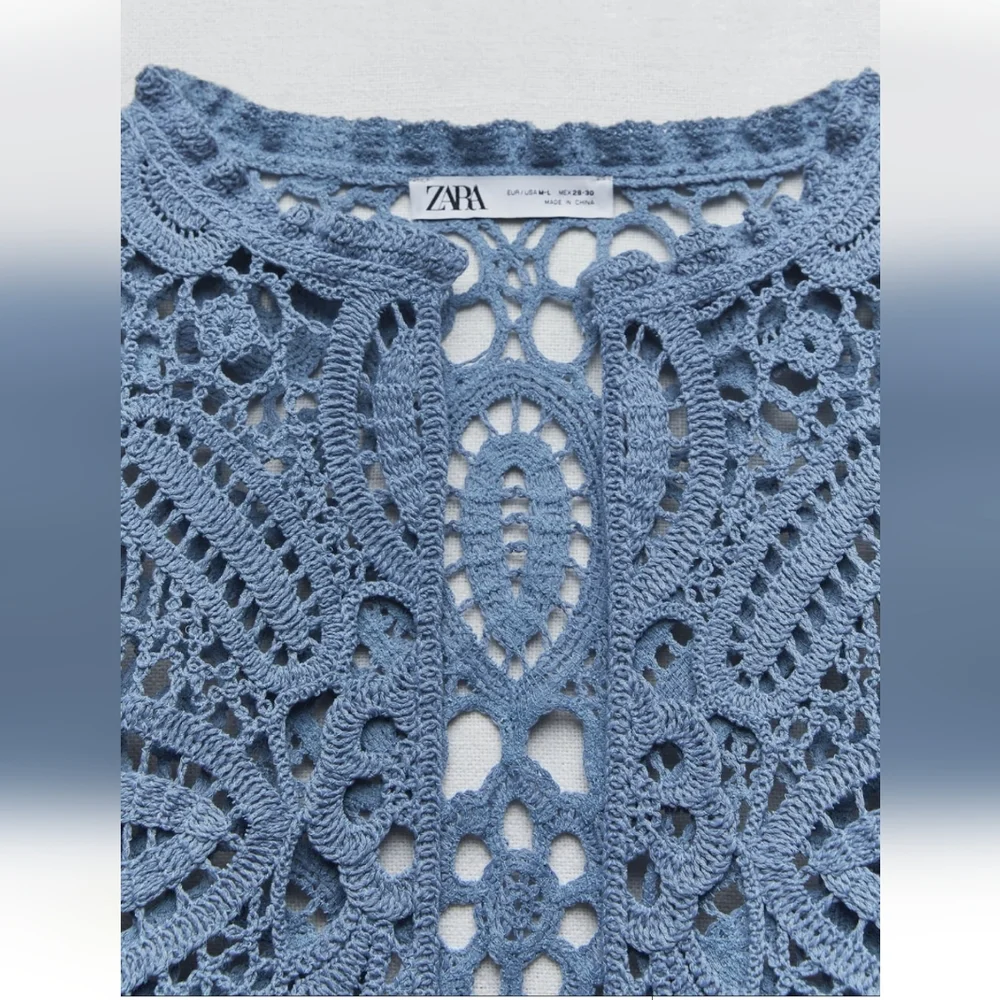 BNWT!Limited edition Zara Open Macrame knit cardigan, size (M-L) - Picture 6 of 7